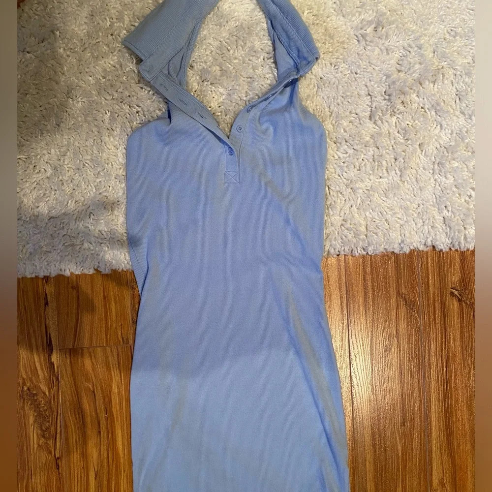 Garage light blue bodycon dress
